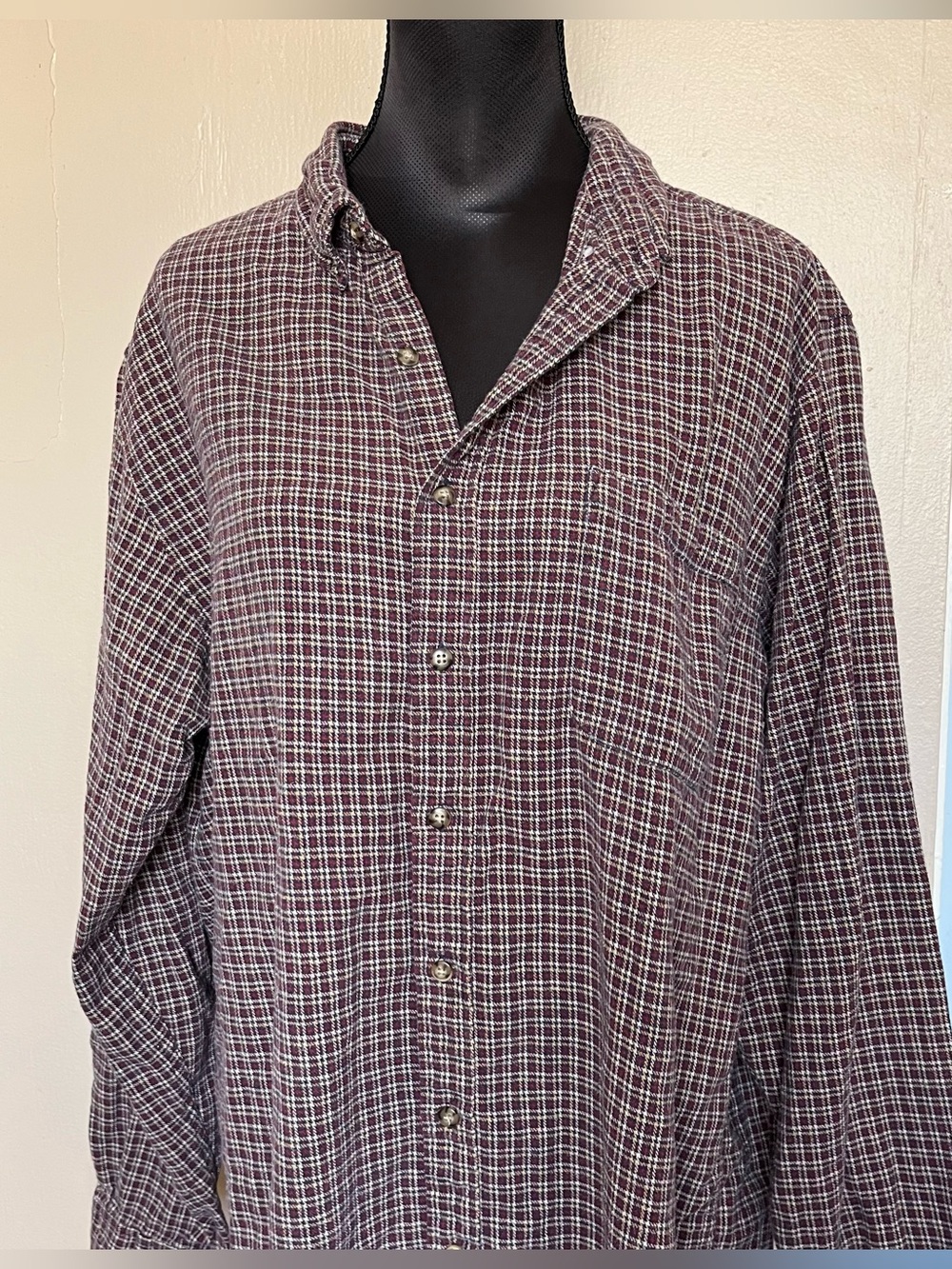 90s red and blue cotton plaid button down flannel